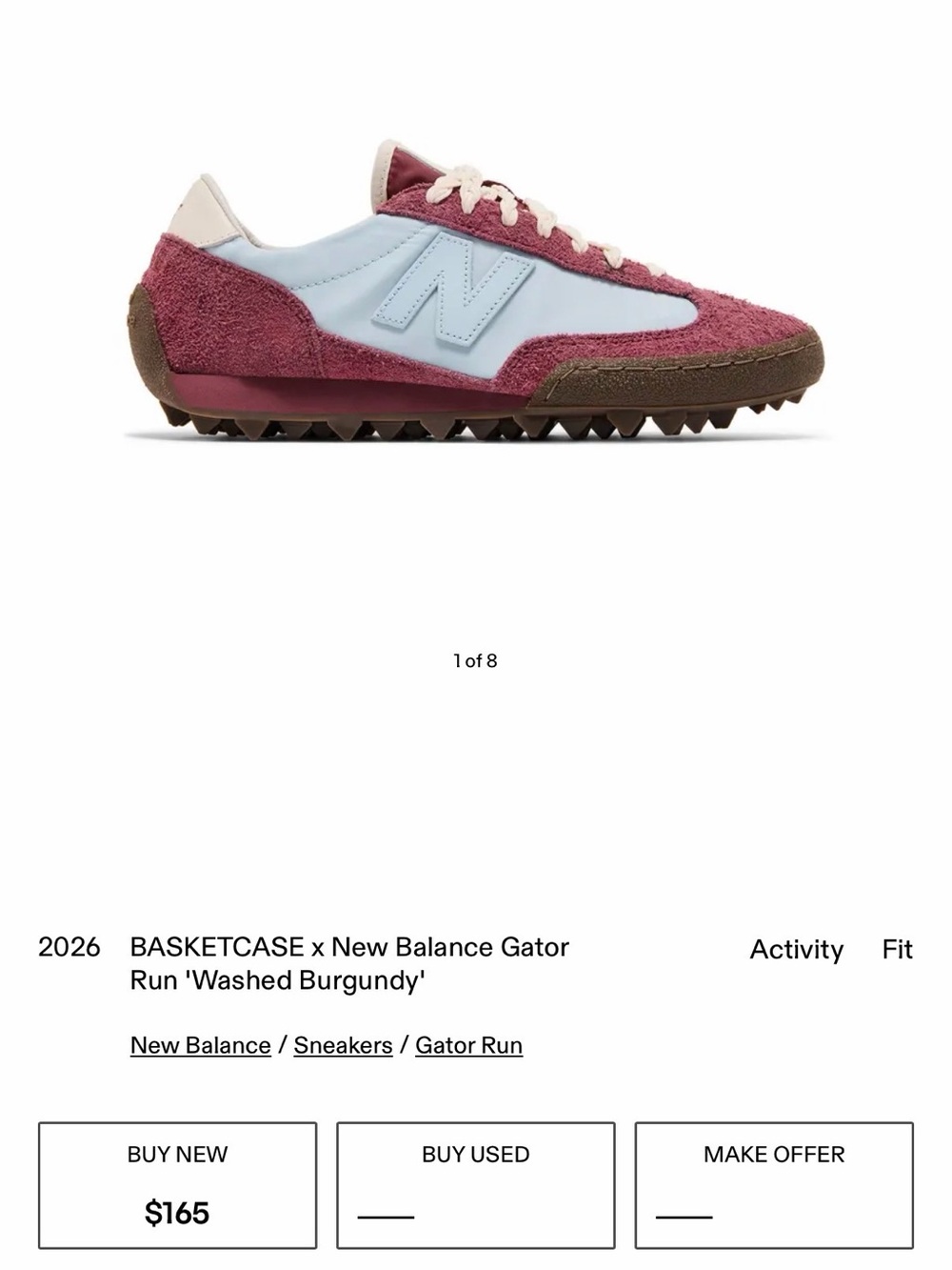 New Balance Basketcase Gator Run Sneakers in Burgundy and Light Blue